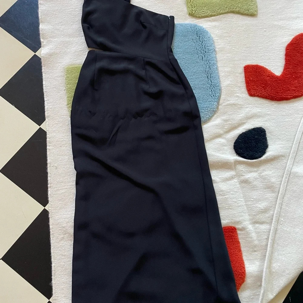 Laundry By Shelli Segal One Shoulder Black Dress - Picture 1 of 5